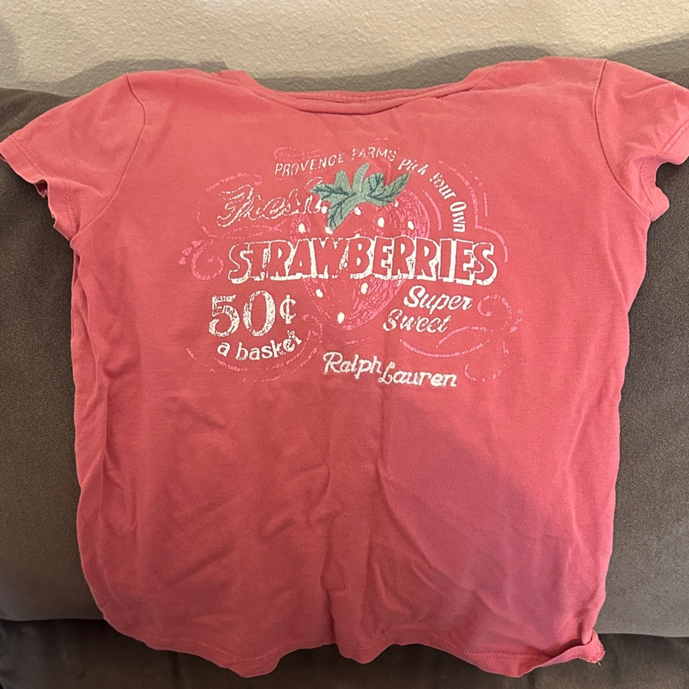 Ralph Lauren Kids Coral Strawberry Tee